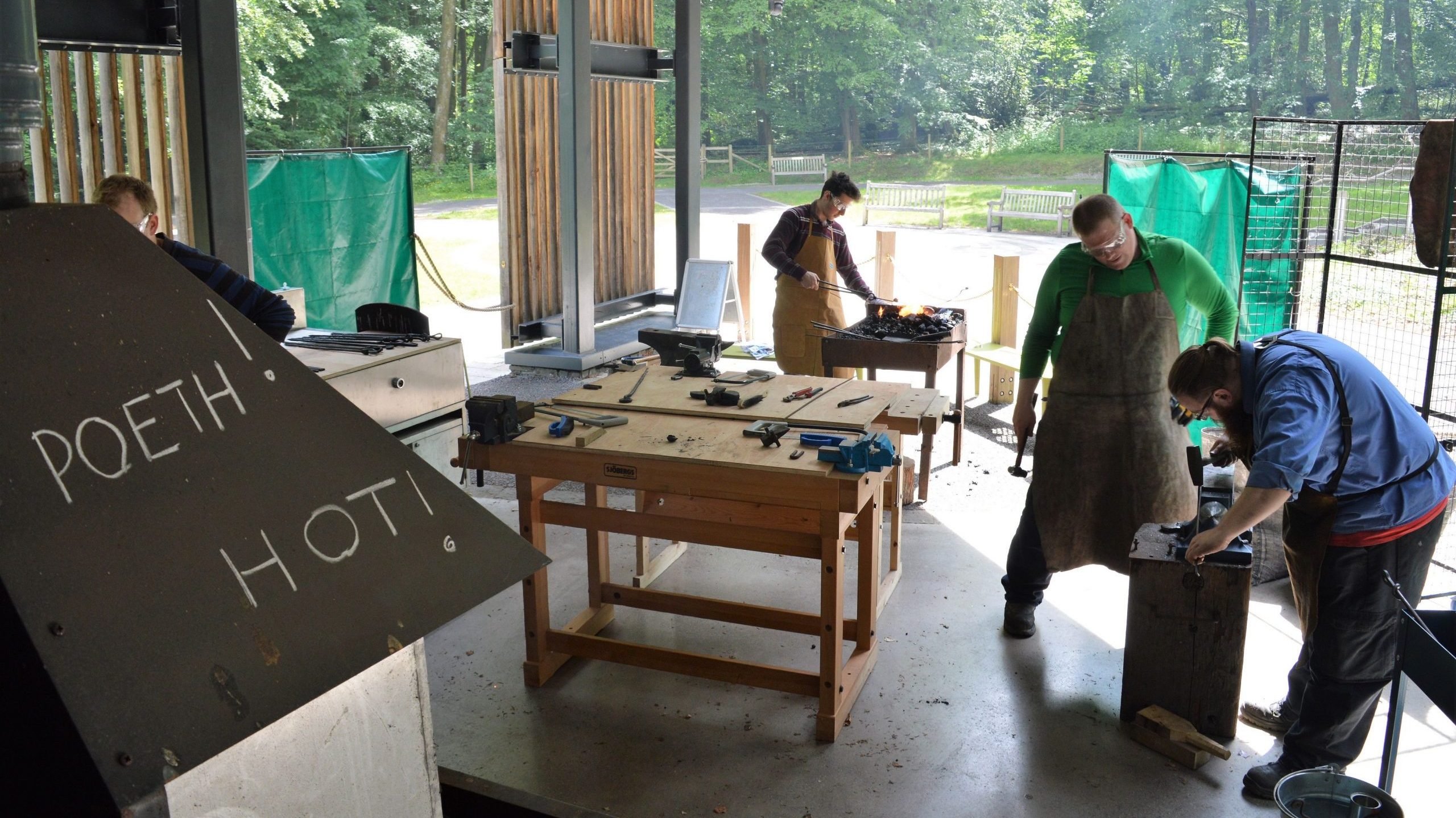 A blacksmithing course at St Fagans National Museum of History