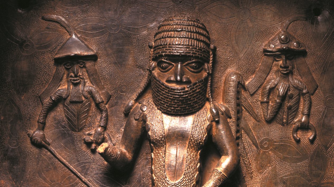 The Horniman Museum recently received approval to transfer its Benin bronze holdings to Nigeria on moral grounds. Pictured: Detail from Benin plaque of Chief Uwangue and Portuguese traders